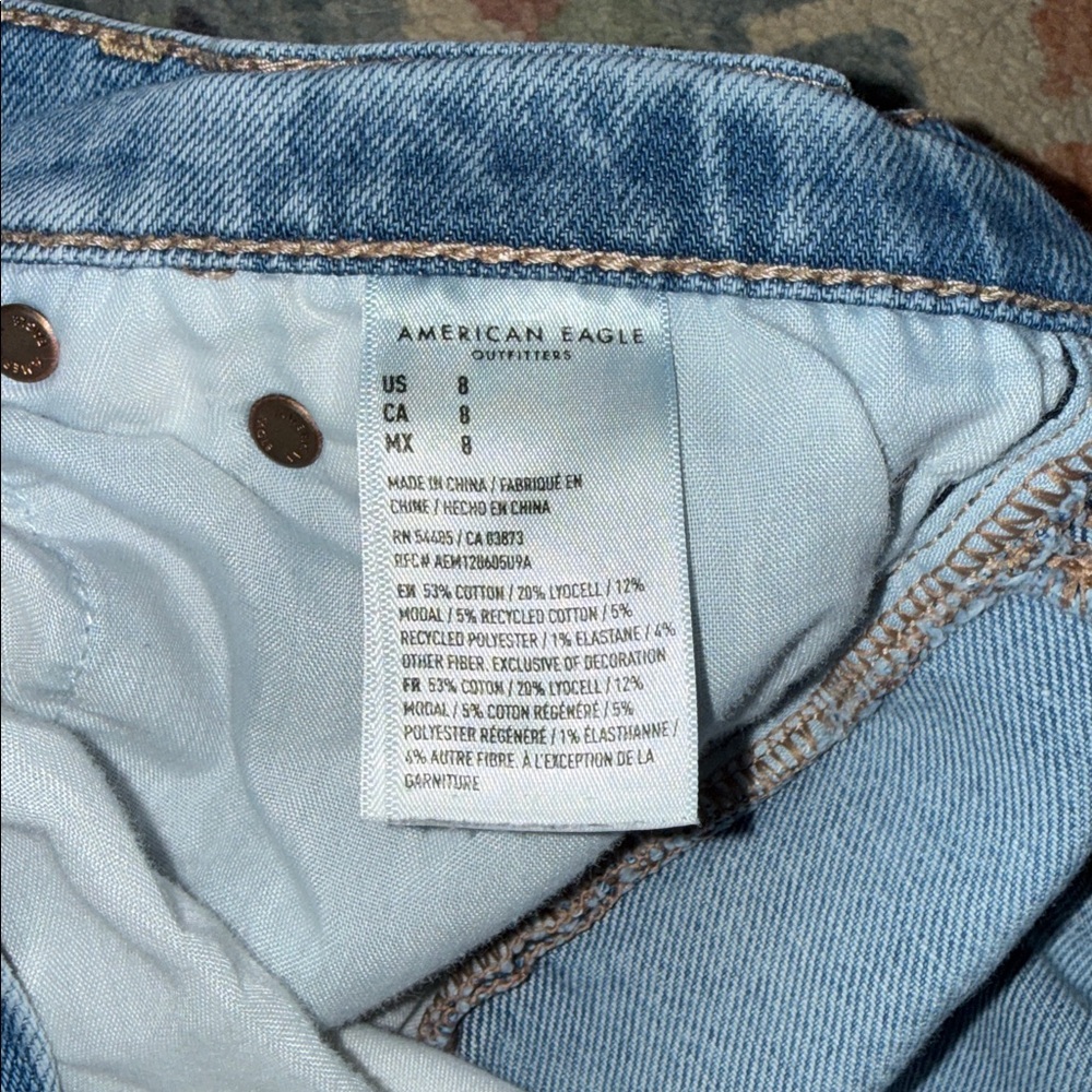 American Eagle Light Wash Denim Cutoff Shorts - Picture 5 of 5